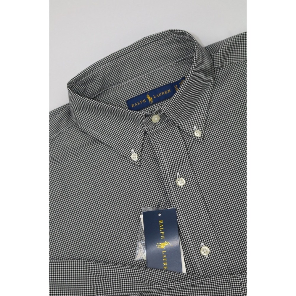 Polo Ralph Lauren Mens Core Replen Button Up Sport Shirt Black Sz LT Windowpane - Picture 3 of 13